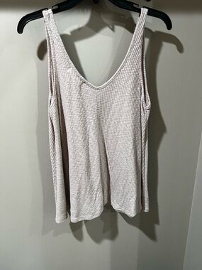 Impressions Ribbed V-Neck Tank Top - Pale Blush